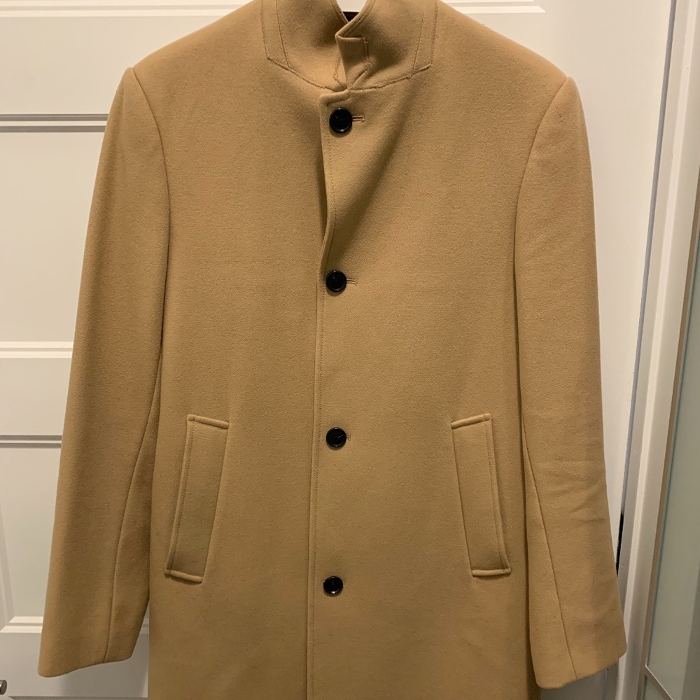 Club Monaco Loukas Funnel-Neck Coat Camel